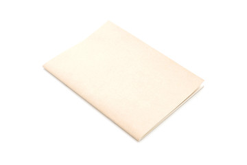 Blank notebook on white