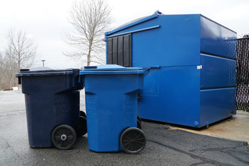 close up on outdoor trash container