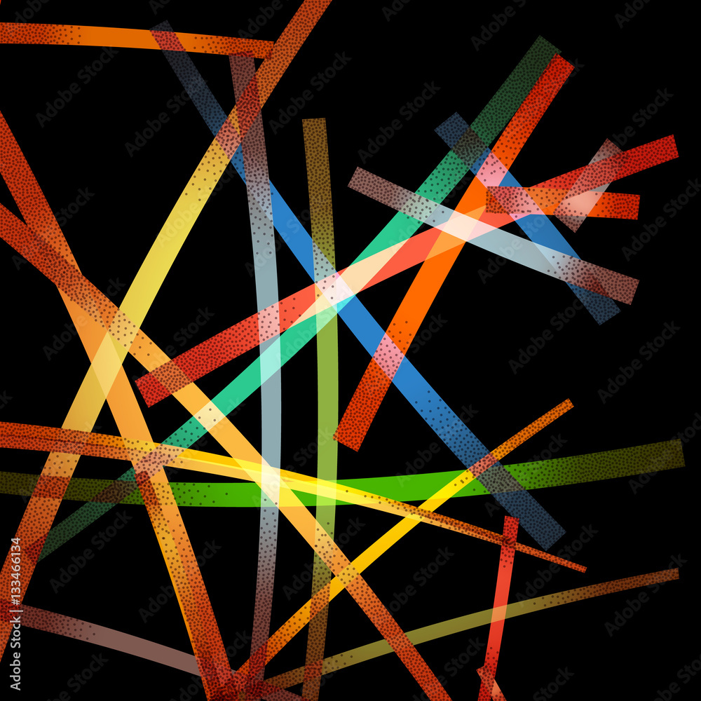 Poster abstract background with retro colorful lines and vintage dotwork shades