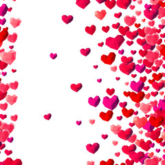 Obraz na płótnie Canvas Valentines Day background with scattered triangle hearts
