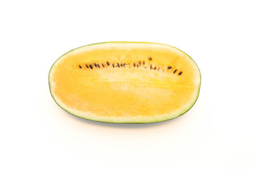 fresh yellow watermelon on white