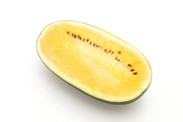 fresh yellow watermelon on white