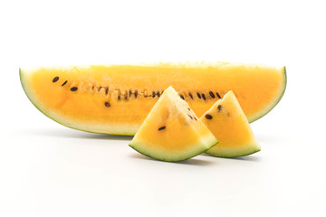 fresh yellow watermelon on white