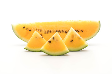 fresh yellow watermelon on white