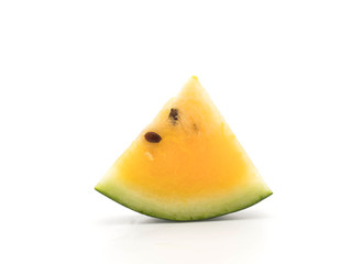 fresh yellow watermelon on white