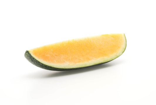fresh yellow watermelon on white