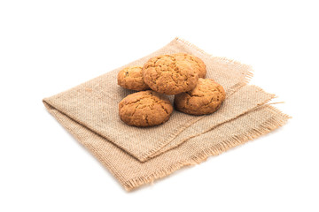 oatmeal raisin cookies on white