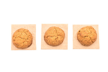oatmeal raisin cookies on white