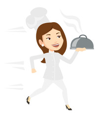 Running chef cook vector illustration.