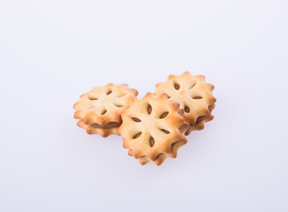 cookie biscuits with filling on background