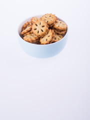 cookie biscuits with filling on background