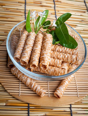 Thailand dessert crispy roll coconut milk flavor