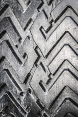 Tread old car tires for off-road close-up.
