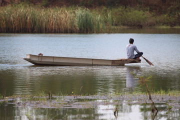 People boating on the river