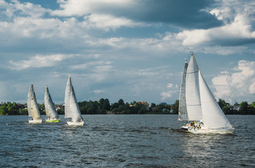 Fototapeta premium Sailing yacht race, regatta. 