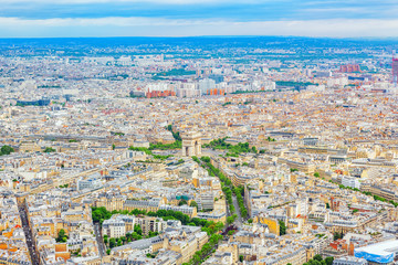 Panorama of Paris view from the Eiffel tower.