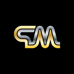 Initial Letter CM SM Linked Design Logo