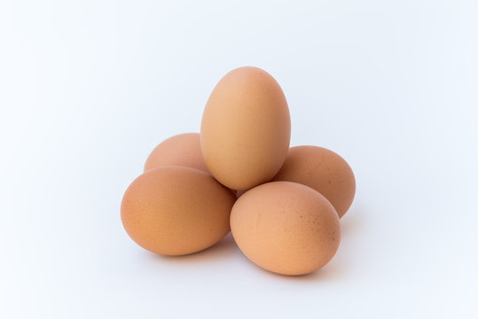 A group of chicken eggs.