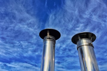 due comignoli in acciaio inossidabile
