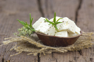 Fresh feta cheese with herbs © Miroslawa Drozdowski