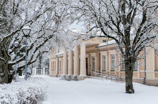 Old palace in winter