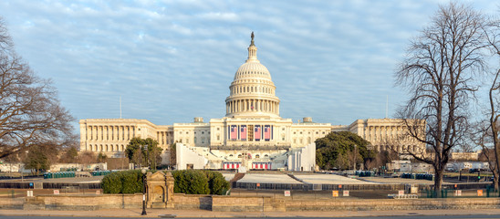 The West side of the US Capitol Building as it is prepared for t