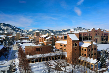 The University of Colorado Boulder Campus on a Snowy Winter Day