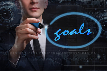 Business, Technology, Internet and network concept. Young busine