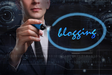 Business, Technology, Internet and network concept. Young busine