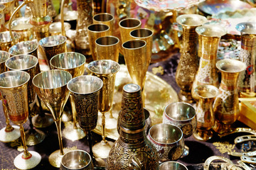 beautiful Golden cups and jugs