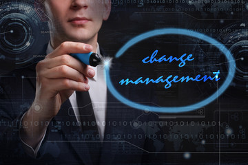 Business, Technology, Internet and network concept. Young busine