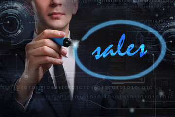 Business, Technology, Internet and network concept. Young busine