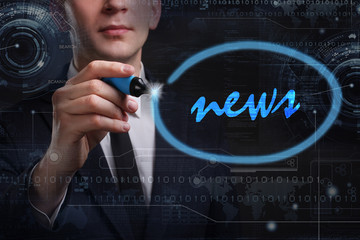 Business, Technology, Internet and network concept. Young busine