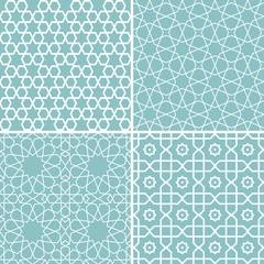 Set of geometric patterns in arabic style