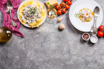 Tagliatelle pasta with Salmon