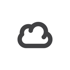 Cloud thick line icon, outline vector sign, linear simple pictogram isolated on white. Symbol, logo illustration