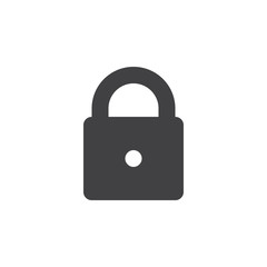Lock, padlock icon vector, filled flat sign, solid simple pictogram isolated on white. Password symbol, logo illustration