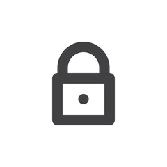 Lock, padlock thick line icon, outline vector sign, linear simple pictogram isolated on white. Password symbol, logo illustration