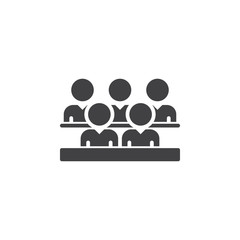 Group of people icon vector, filled flat sign, solid pictogram isolated on white. Audience symbol, logo illustration