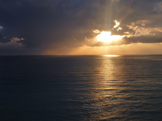 beautiful romantic sunset over a sea