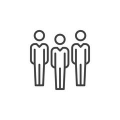 People, team line icon, outline vector sign, linear pictogram isolated on white. Symbol, logo illustration