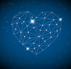 Heart made from triangles as constellation © Petr Vaclavek