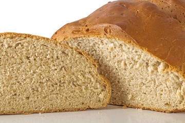 Golden Brown Sliced Homemade Rye Bread and Texture