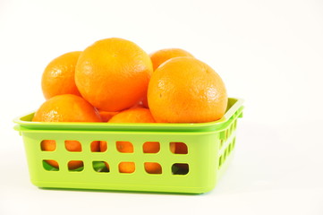 Ripe orange mandarins isolated on white background