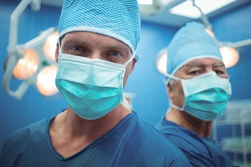 Portrait of male surgeons wearing surgical mask