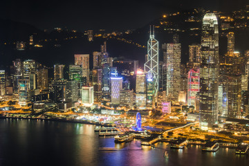 Fototapeta na wymiar Victoria Harbor skyline of Hong Kong