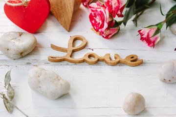 Two hearts and message Love