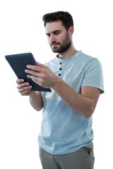 Man holding a digital tablet