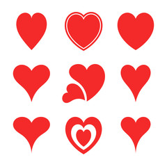 Fototapeta na wymiar Abstract hearts collection vector. Love outline symbol.