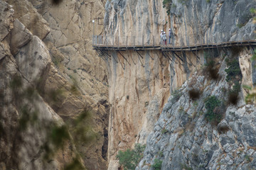 El Caminito del Rey dangerous footpath with tourists